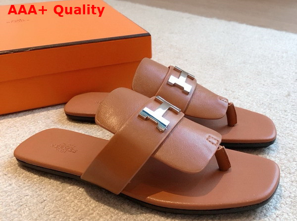 Hermes Galerie Sandal in Naturel Calfskin Replica