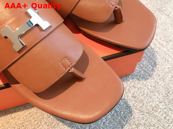 Hermes Galerie Sandal in Naturel Calfskin Replica