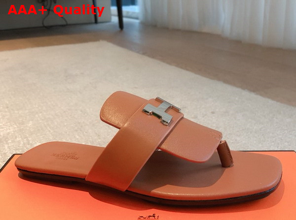 Hermes Galerie Sandal in Naturel Calfskin Replica