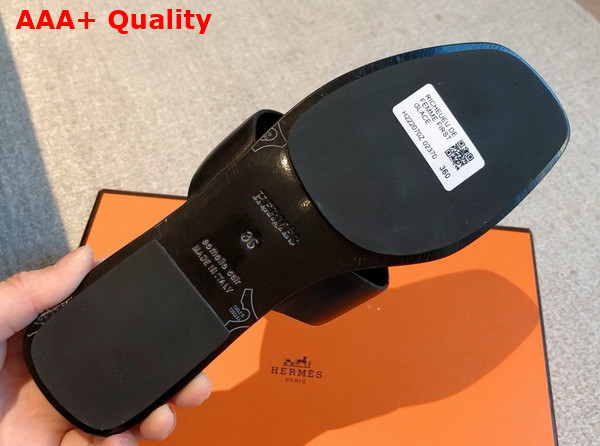 Hermes Galerie Sandal in Noir Calfskin Replica