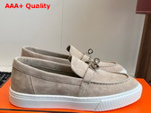 Hermes Game Slip On Sneaker Beige Esquisse Suede Goatskin Replica