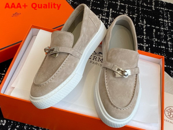 Hermes Game Slip On Sneaker Beige Esquisse Suede Goatskin Replica