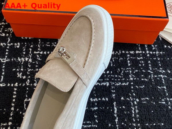 Hermes Game Slip On Sneaker Beige Esquisse Suede Goatskin Replica