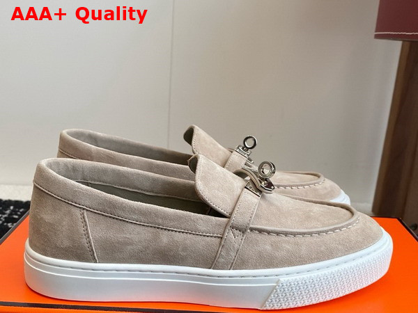 Hermes Game Slip On Sneaker Beige Esquisse Suede Goatskin Replica