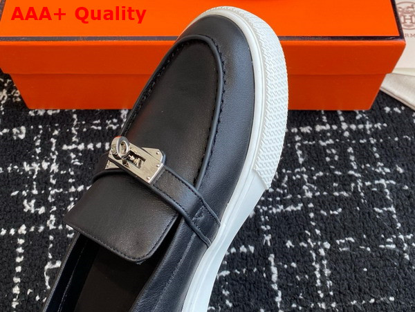Hermes Game Slip On Sneaker Black Calfskin Replica