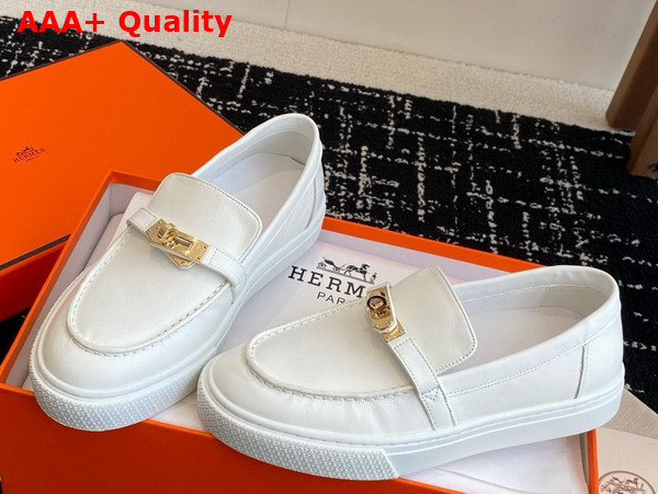Hermes Game Slip On Sneaker Blanc Calfskin Replica