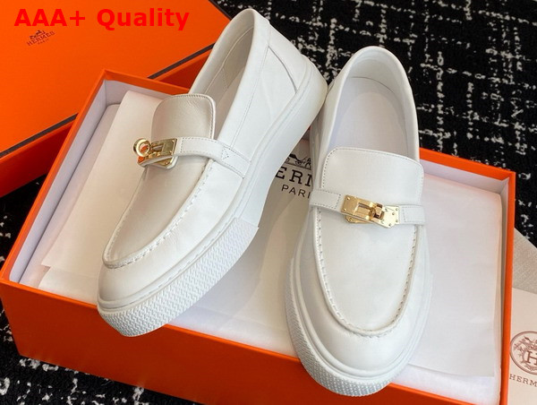 Hermes Game Slip On Sneaker Blanc Calfskin Replica
