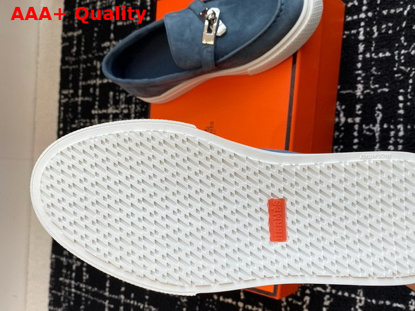 Hermes Game Slip On Sneaker Bleu Turquin Suede Goatskin Replica