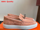 Hermes Game Slip On Sneaker Rose Aquarelle Suede Goatskin Replica