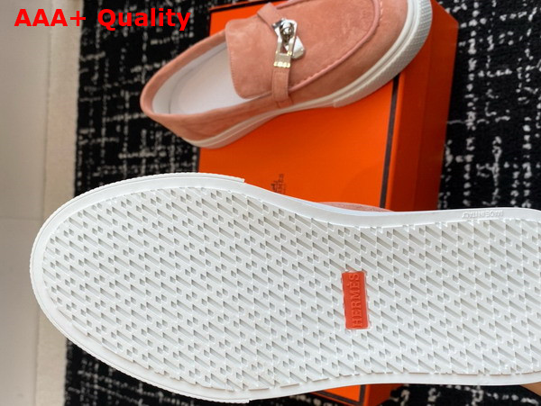 Hermes Game Slip On Sneaker Rose Aquarelle Suede Goatskin Replica