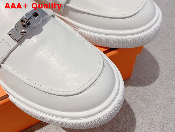 Hermes Game Slip On Sneaker in Blanc Calfskin Replica