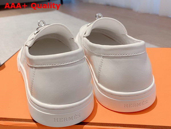 Hermes Game Slip On Sneaker in Blanc Calfskin Replica