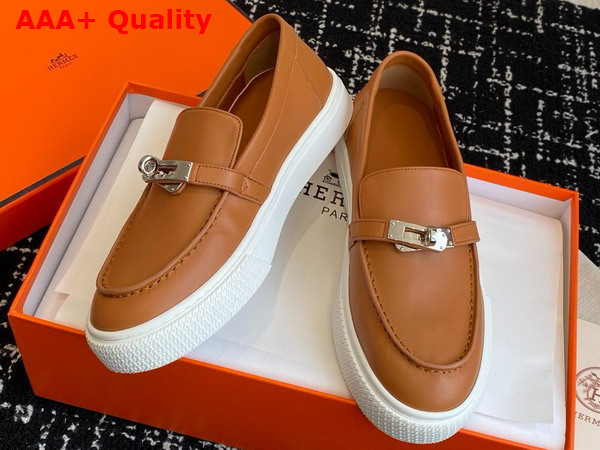 Hermes Game Slip On Sneaker in Naturel Calfskin Replica
