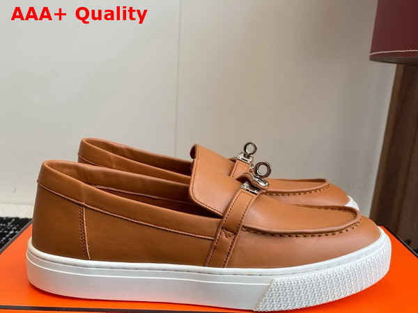 Hermes Game Slip On Sneaker in Naturel Calfskin Replica