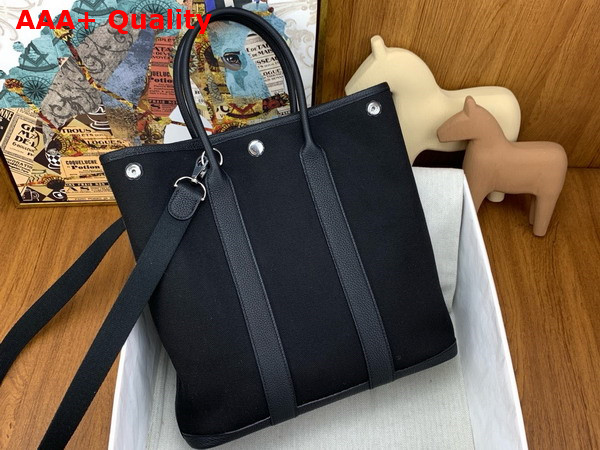 Hermes Garden File 28 Bag in Noir Canvas Replica