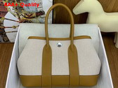 Hermes Garden Party 23 Bag in Canvas and Negonda Calfskin Beige and Saffron Replica