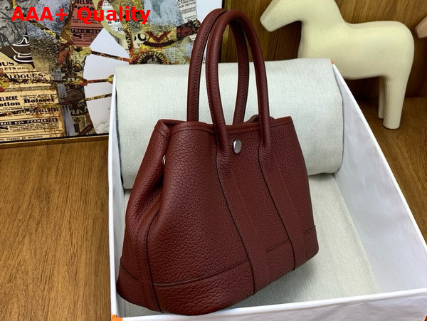 Hermes Garden Party 23 Bag in Rouge H Negonda Calfskin Replica