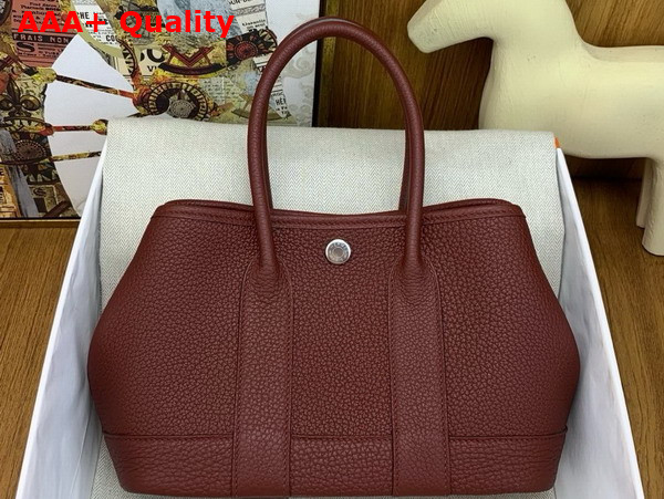 Hermes Garden Party 23 Bag in Rouge H Negonda Calfskin Replica