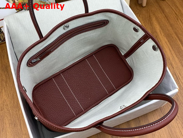 Hermes Garden Party 30 Bag in Burgundy Negonda Leather Replica