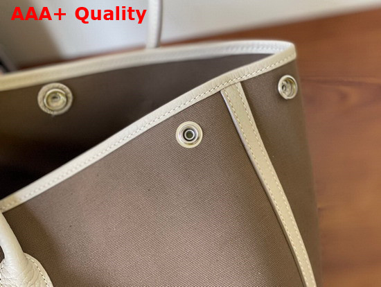 Hermes Garden Party 30 Bag in Canvas and Leather Khaki and Beige Replica