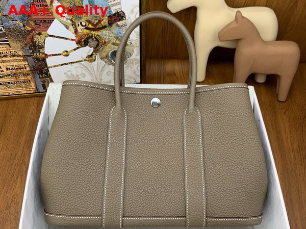 Hermes Garden Party 30 Bag in Elephant Grey Negonda Leather Replica