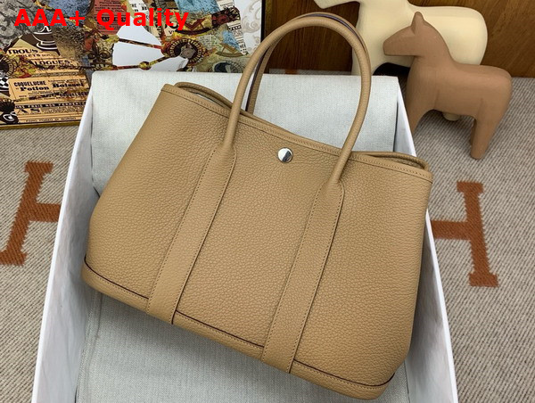 Hermes Garden Party 30 Bag in Milk Tea Negonda Leather Replica