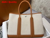Hermes Garden Party 30 Bag in Natural Canvas and Tan Taurillon Clemence Leather Replica
