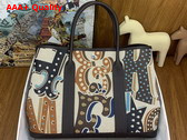 Hermes Garden Party 36 Bag in Printed Canvas and Negonda Calfskin Chocolate Multicolor Replica