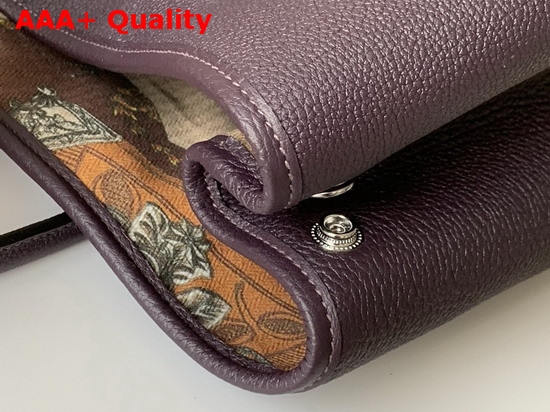 Hermes Garden Party 36 Bag in Purple Country Cowhide with Printed Chevron Canvas Lining Hand Stitching Replica
