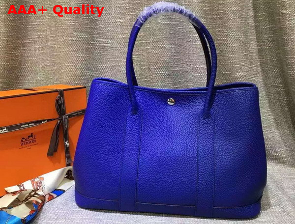 Hermes Garden Party Bag in Blue Togo Leather Replica