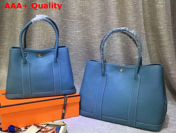 Hermes Garden Party Bag in Light Blue Togo Leather Replica