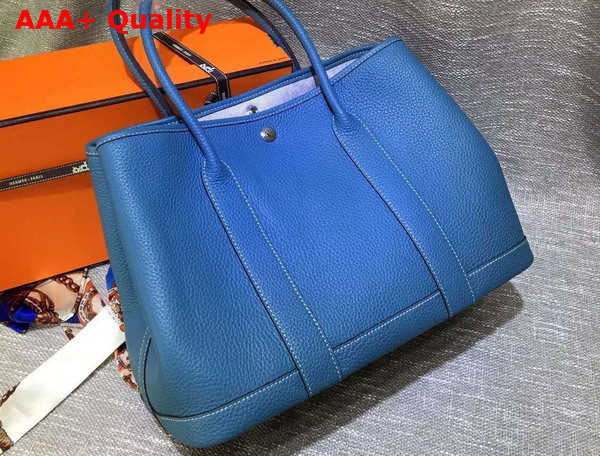 Hermes Garden Party Bag in Light Blue Togo Leather Replica