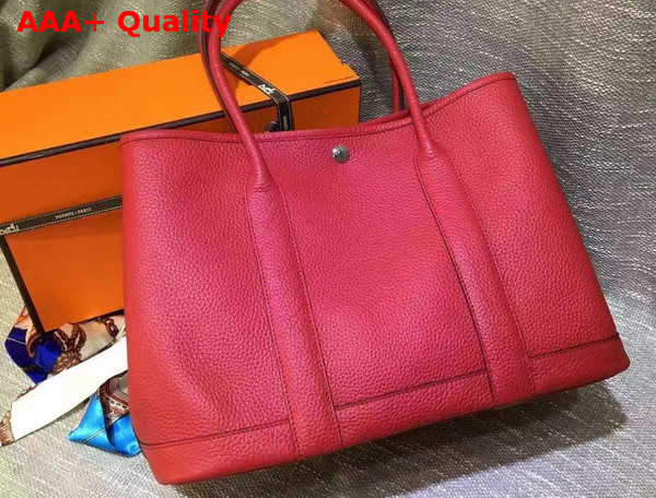 Hermes Garden Party Bag in Red Togo Leather Replica