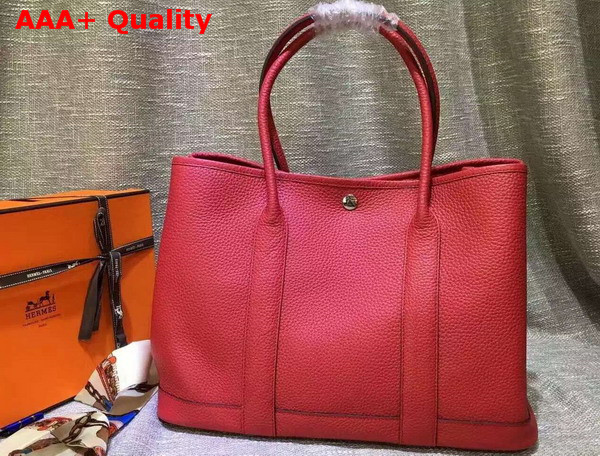 Hermes Garden Party Bag in Red Togo Leather Replica