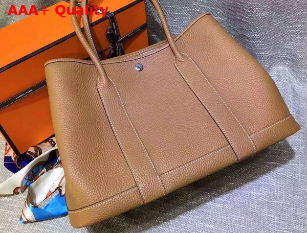 Hermes Garden Party Bag in Tan Togo Leather Replica