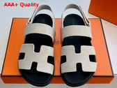 Hermes Genius Sandal in Beige Suede Goatskin Replica