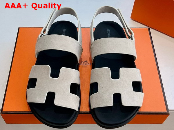 Hermes Genius Sandal in Beige Suede Goatskin Replica