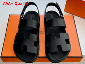 Hermes Genius Sandal in Noir Calfskin Replica