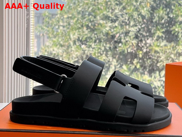 Hermes Genius Sandal in Noir Calfskin Replica