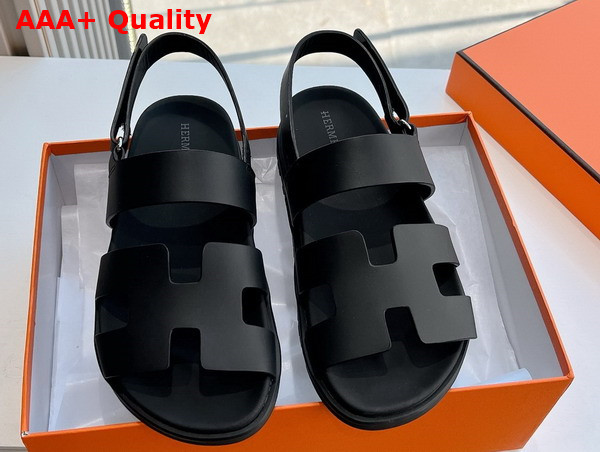 Hermes Genius Sandal in Noir Calfskin Replica