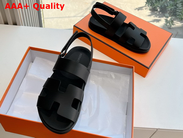 Hermes Genius Sandal in Noir Calfskin Replica