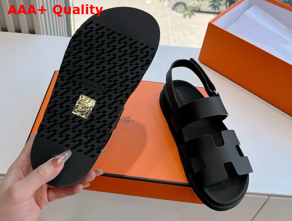Hermes Genius Sandal in Noir Calfskin Replica