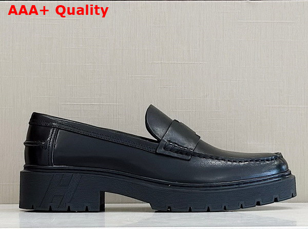 Hermes Gentle Loafer in Noir Glazed Calfskin Replica