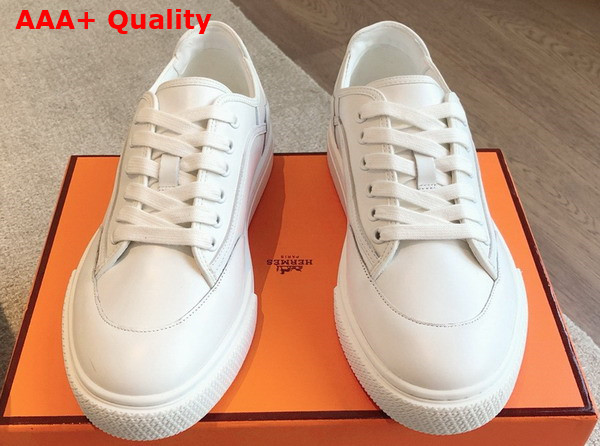 Hermes Get Sneaker in Blanc Calfskin Replica