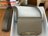 Hermes Geta Bag in Elephant Grey Goatskin Replica