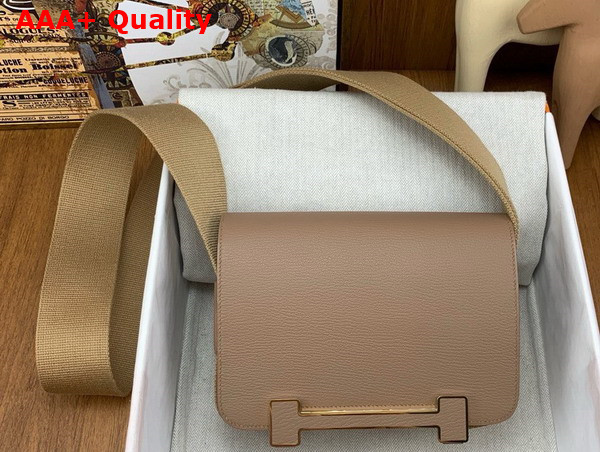 Hermes Geta Bag in Etoupe Goatskin Replica