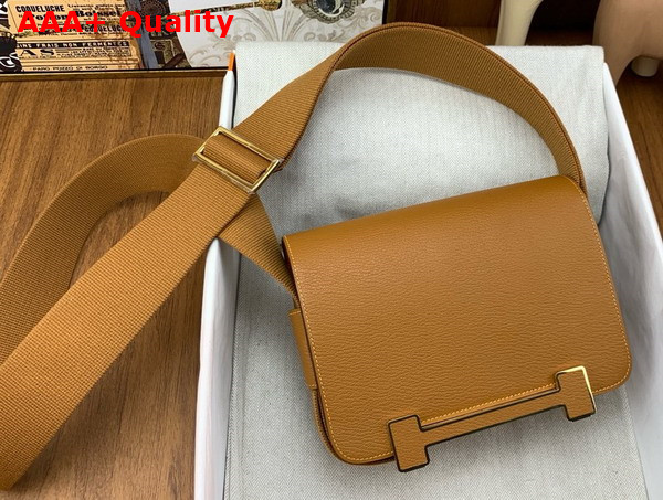 Hermes Geta Bag in Gold Brown Goatskin Replica