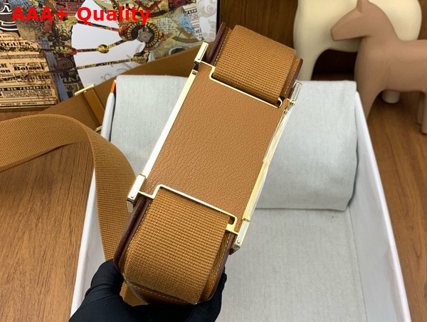 Hermes Geta Bag in Gold Brown Goatskin Replica