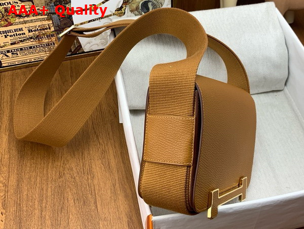 Hermes Geta Bag in Gold Brown Goatskin Replica