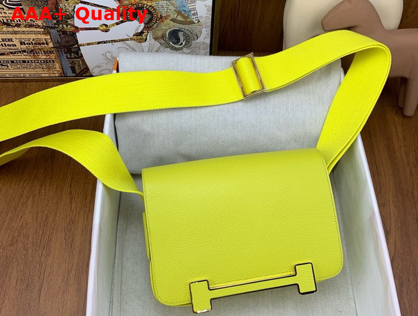 Hermes Geta Bag in Jaune Citron Goatskin Replica